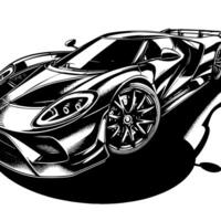 nero e bianca illustrazione di un' hypercar gli sport auto vettore