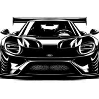 nero e bianca illustrazione di un' hypercar gli sport auto vettore