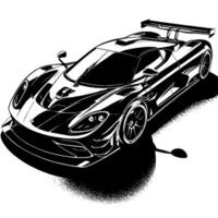 nero e bianca illustrazione di un' hypercar gli sport auto vettore