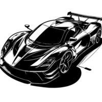 nero e bianca illustrazione di un' hypercar gli sport auto vettore