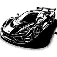 nero e bianca illustrazione di un' hypercar gli sport auto vettore