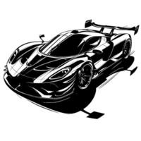 nero e bianca illustrazione di un' hypercar gli sport auto vettore