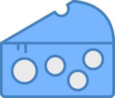 formaggio linea pieno blu icona vettore