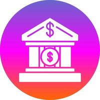 banca account glifo pendenza cerchio icona design vettore