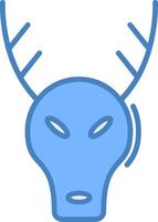 cervo linea pieno blu icona vettore