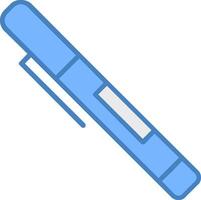 penna linea pieno blu icona vettore
