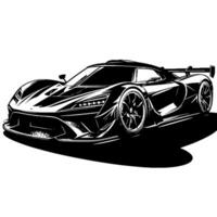 nero e bianca illustrazione di un' hypercar gli sport auto vettore