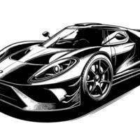 nero e bianca illustrazione di un' hypercar gli sport auto vettore