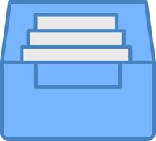 archivio linea pieno blu icona vettore