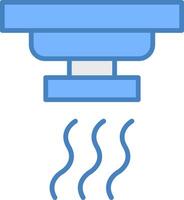 Fumo rivelatore linea pieno blu icona vettore