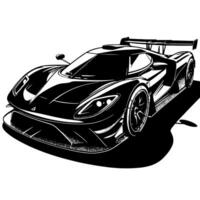 nero e bianca illustrazione di un' hypercar gli sport auto vettore