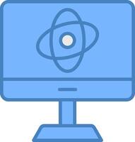 computer scienza linea pieno blu icona vettore
