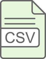 csv file formato fillay icona design vettore