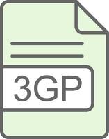 3gp file formato fillay icona design vettore