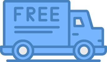 gratuito consegna linea pieno blu icona vettore