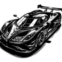 nero e bianca illustrazione di un' hypercar gli sport auto vettore