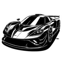 nero e bianca illustrazione di un' hypercar gli sport auto vettore