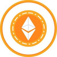 Ethereum moneta piatto cerchio icona vettore