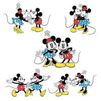 disney animato personaggio impostato Topolino topo e minnie topo cartone animato coppia vettore