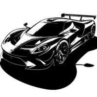 nero e bianca illustrazione di un' hypercar gli sport auto vettore