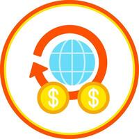 globale finanza piatto cerchio icona vettore