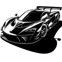 nero e bianca illustrazione di un' hypercar gli sport auto vettore