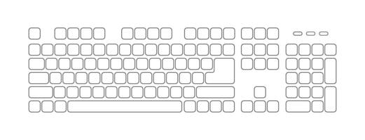 tastiera chiave lineare stile illustrazione per computer. piatto tastiera per ragnatela design. dispositivo icona. vettore