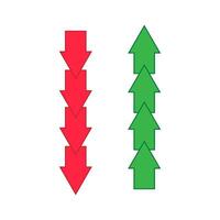 astratto pulsante con verde freccia inoltrare. impostato freccia icona. illustrazione. vettore