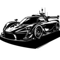 nero e bianca illustrazione di un' hypercar gli sport auto vettore