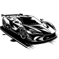 nero e bianca illustrazione di un' hypercar gli sport auto vettore