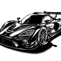 nero e bianca illustrazione di un' hypercar gli sport auto vettore