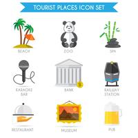 Costruire icone turistiche piatte vettore
