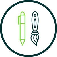 penna linea cerchio icona design vettore