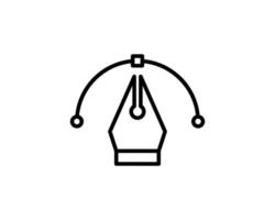icona strumento penna - curva di bezier vettoriale con segno lineare penna o elemento logo