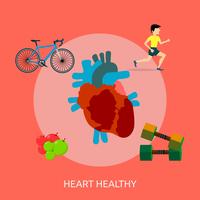 Progettazione dell&#39;illustrazione concettuale sana del cuore vettore