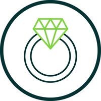 diamante squillare linea cerchio icona design vettore