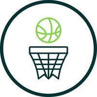 pallacanestro linea cerchio icona design vettore