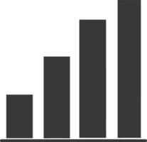 silhouette Infografica bar grafico crescita 2d oggetto nero colore solo vettore