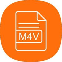 m4v file formato linea curva icona design vettore