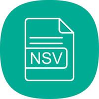 nsv file formato linea curva icona design vettore