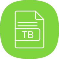 tb file formato linea curva icona design vettore