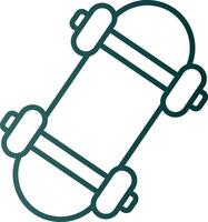 icona del gradiente della linea di skateboard vettore
