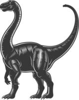 silhouette preistorico dinosauro animale nero colore solo vettore