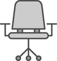sedia linea pieno in scala di grigi icona design vettore
