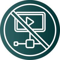 Proibito cartello glifo pendenza icona vettore