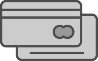 credito carta linea pieno in scala di grigi icona design vettore