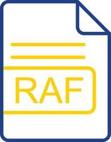 raf file formato linea Due colore icona design vettore