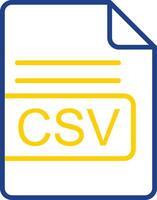 csv file formato linea Due colore icona design vettore