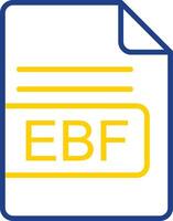 ebf file formato linea Due colore icona design vettore