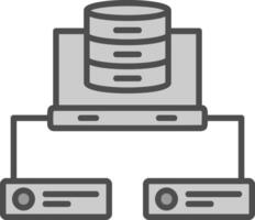 dati Rete linea pieno in scala di grigi icona design vettore